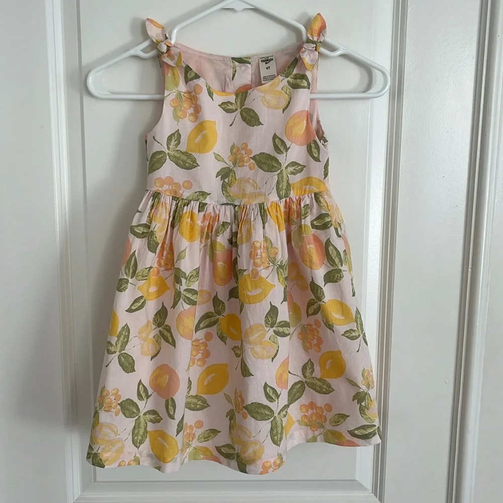 OshKosh B’gosh Lemon and Orange Dress Size 4T 100% cotton